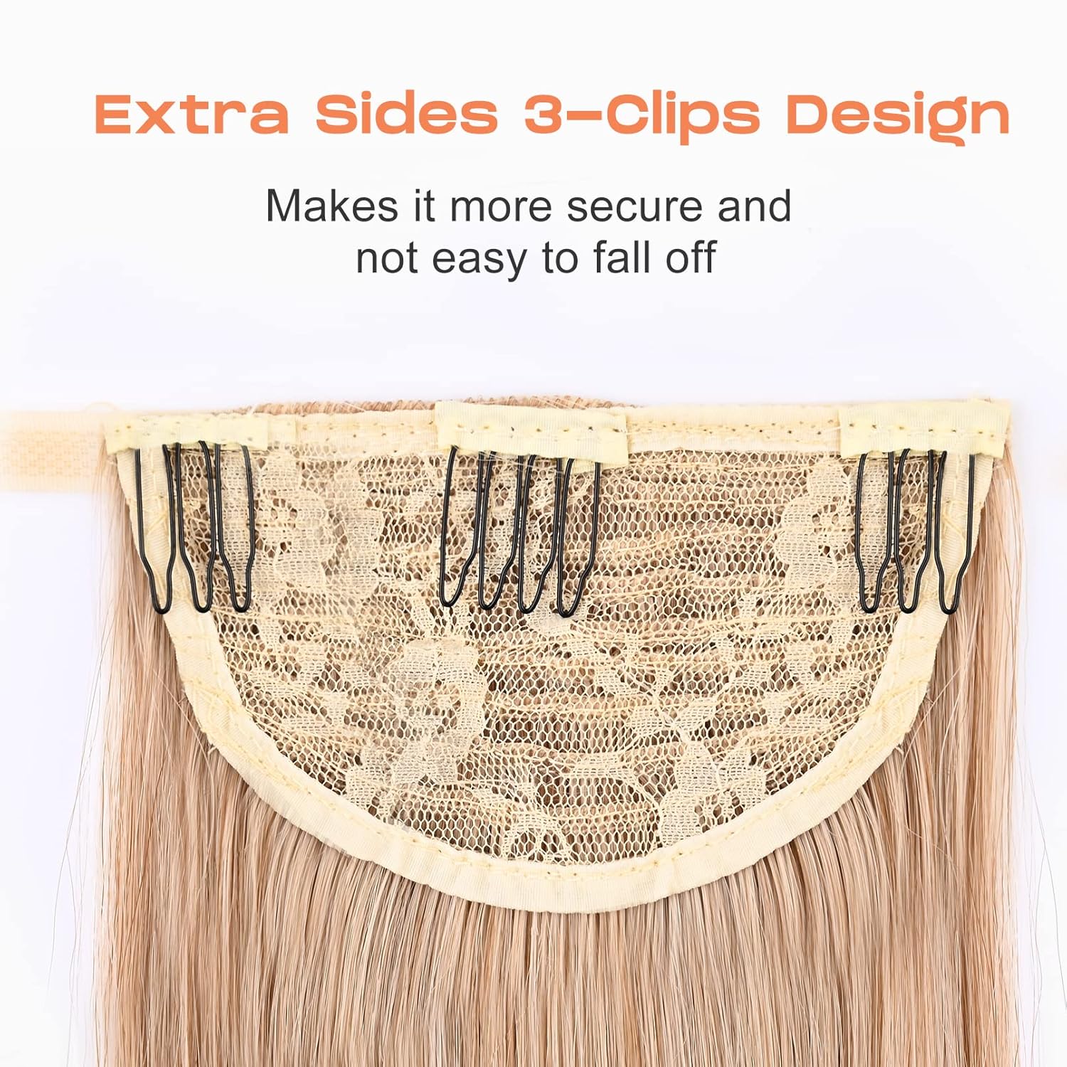 SEIKEA Extensión de cola de caballo larga recta envolvente con clip, extensiones de cabello sintético suave natural para mujer, 35 pulgadas, marrón