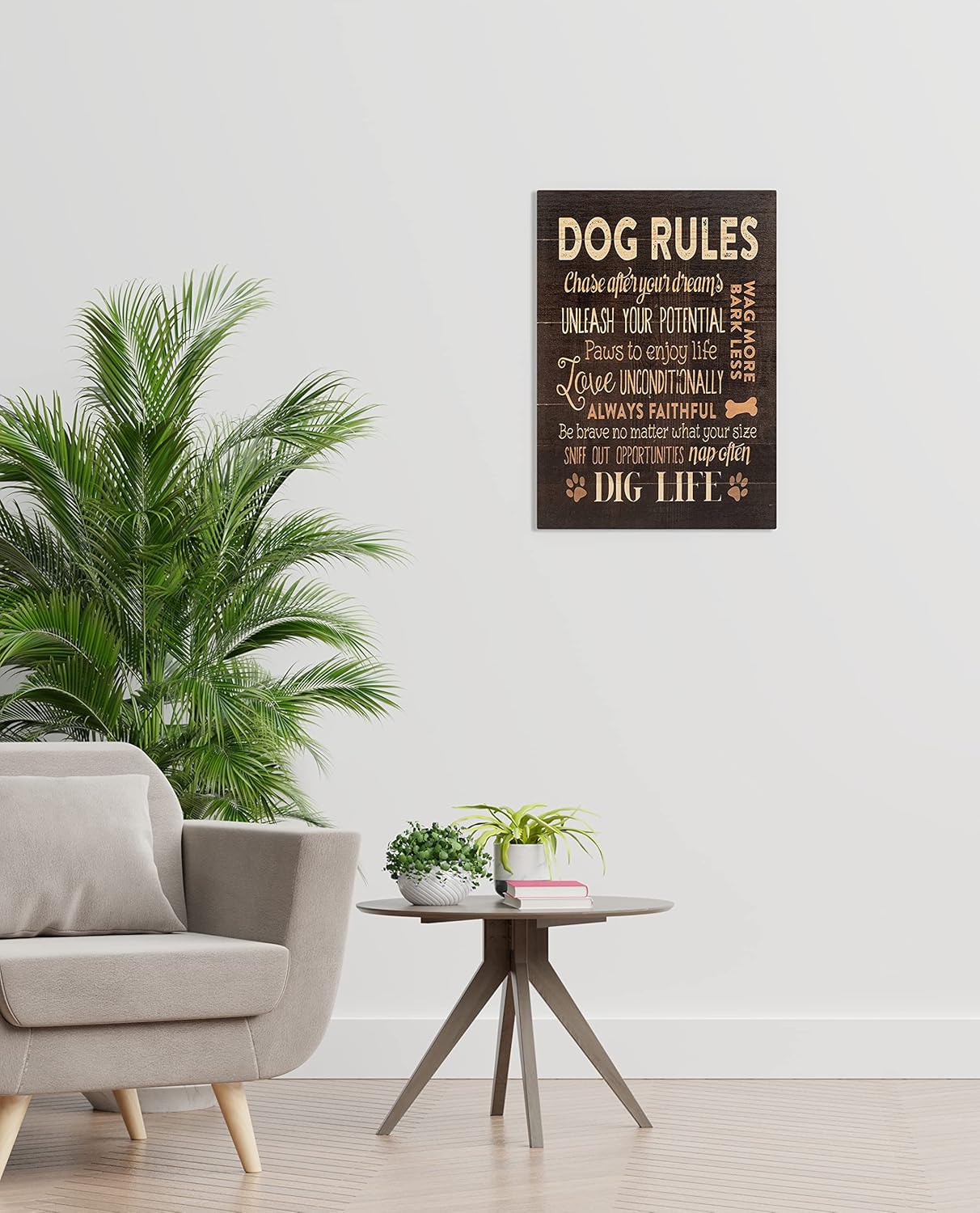 BXFAHZJ Dog Rules – Lienzo decorativo para pared, diseño de perro divertido de 11 x 14 pulgadas, decoración para habitación de perro, hogar,