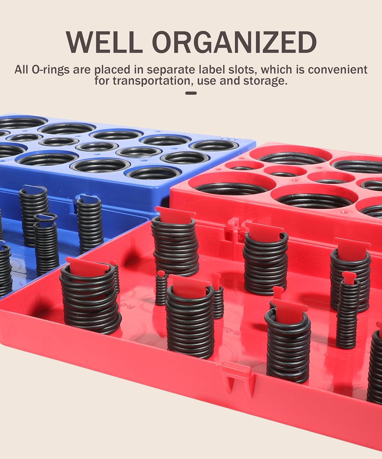 bylikeho 826pcs O Ring Assortment Kit,Nitrile Rubber O Ring Kit with 4 Pick & Hook,Car Accessories Universal SAE and Metric O-Rings Kit in 32