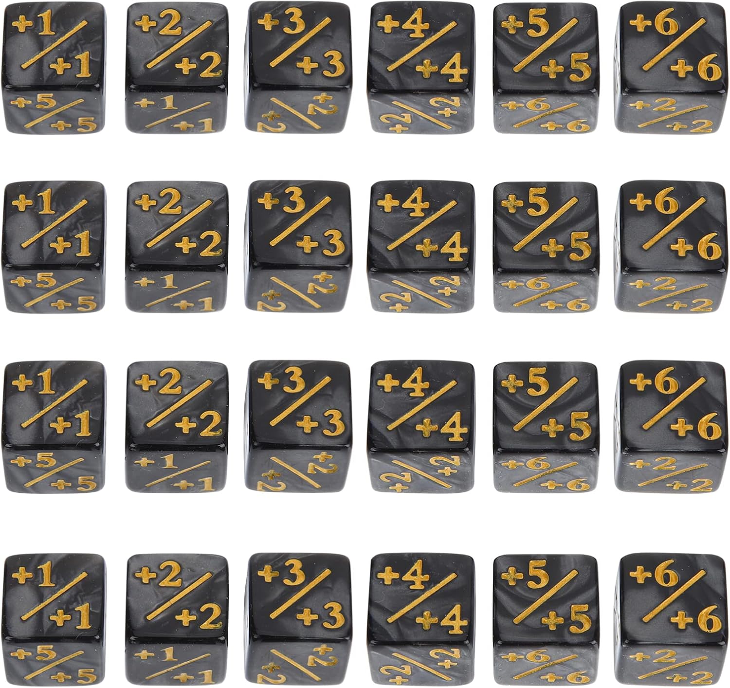 Zerodeko Juego de dados de 24 piezas de dados de acrílico, dados de reunión, dados de lealtad D6 para niños, juguetes de aprendizaje, juguetes para