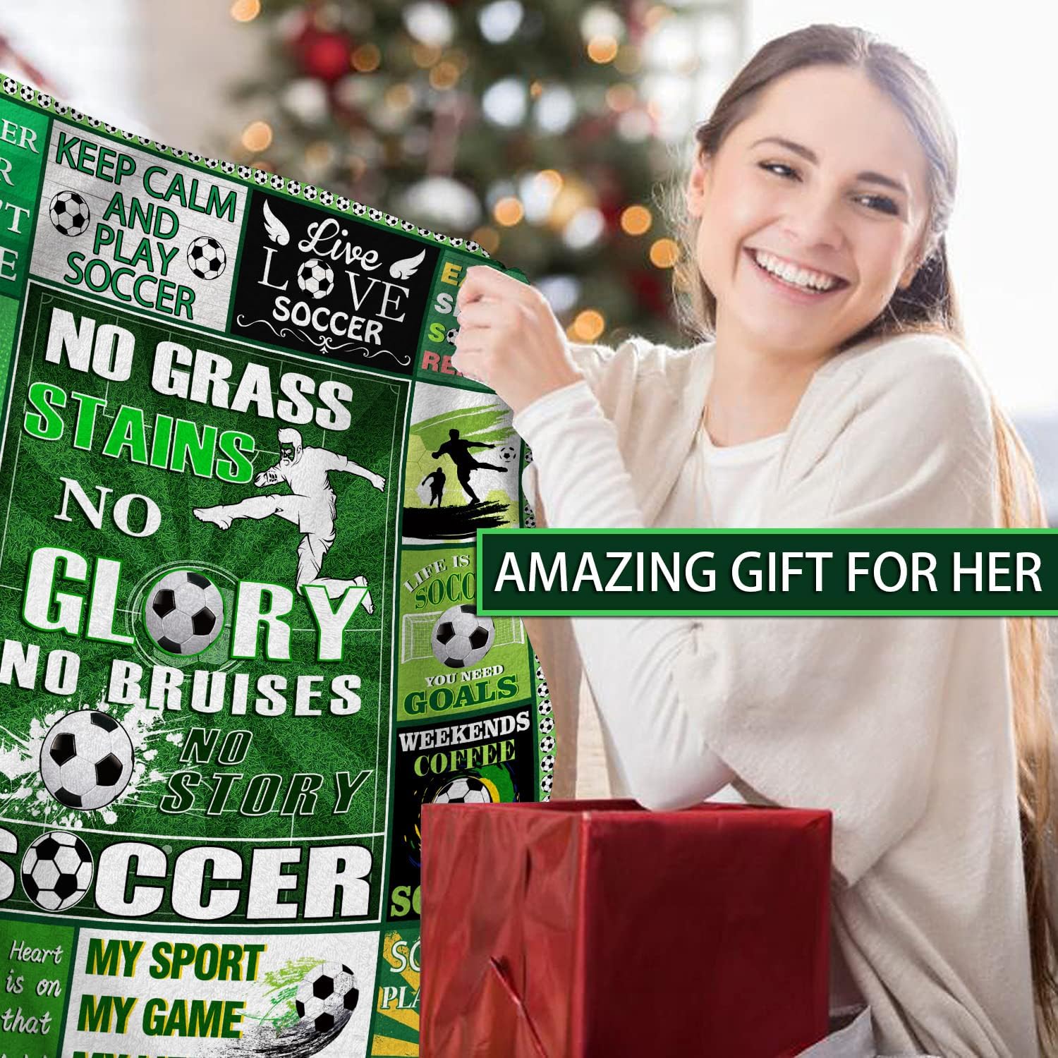 ALBRINT Regalos de fútbol, manta de fútbol, regalos de fútbol para niños, mantas de fútbol para niños, regalos para amantes del fútbol, regalos para