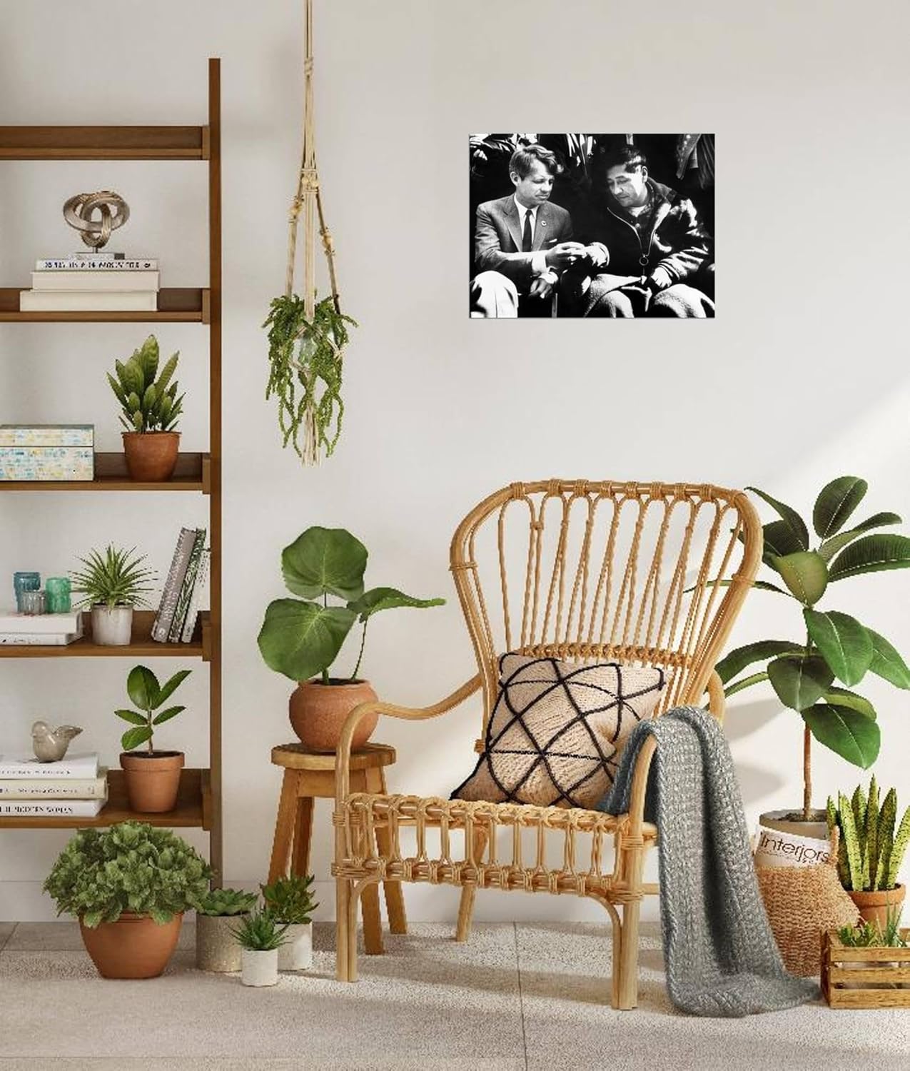 Lienzo decorativo para pared, diseño de César Chávez termina su huelga de hambre con Sen Robert Kennedy, decoración figurativa, 32 x 24 pulgadas