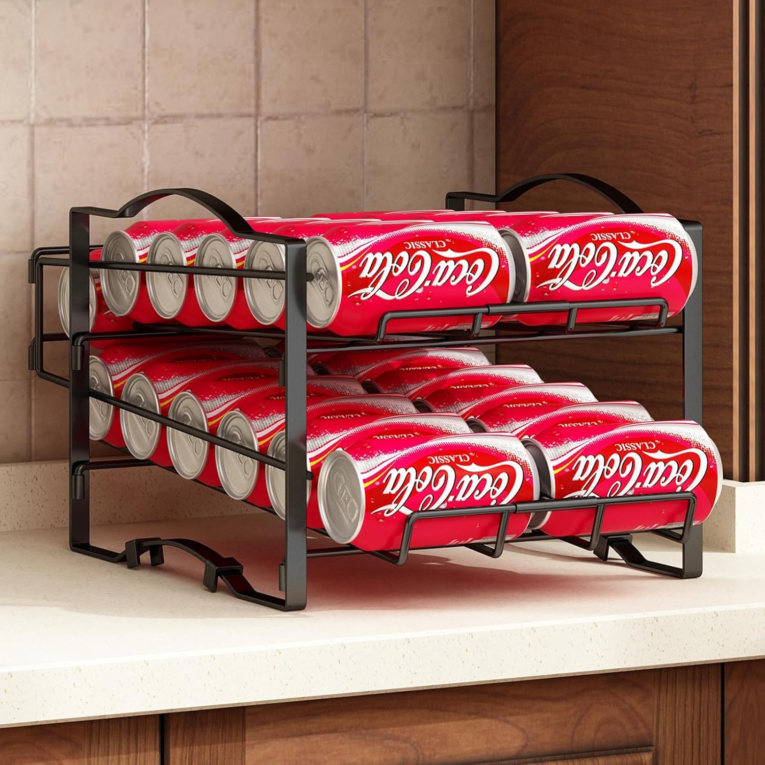 GILLAS Paquete de 1 organizador de latas de soda, estante grande para despensa, dispensador de almacenamiento de bebidas apilables para