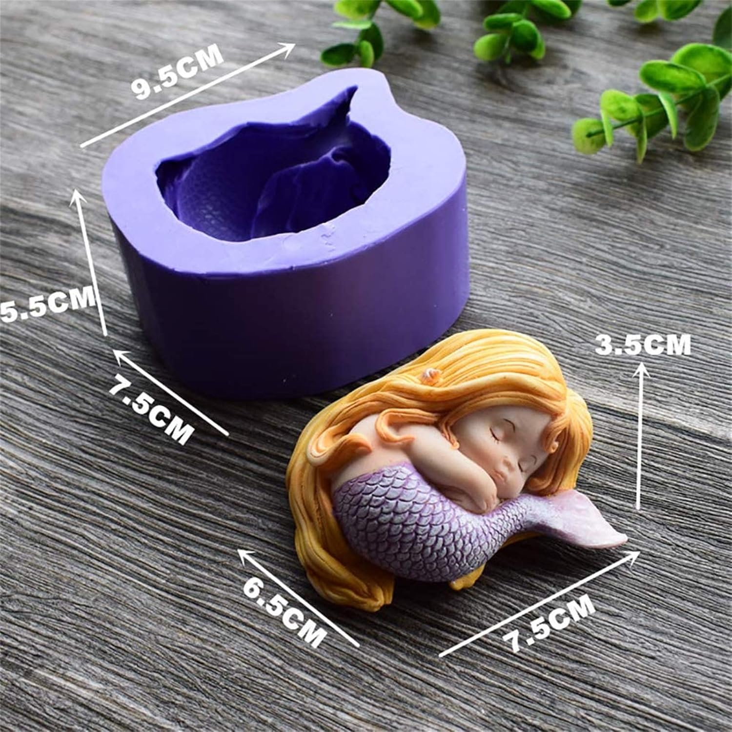 YSCEN – Moldes de silicona para dormir, sirena 3D, diseño de princesa de sirena, manualidades, moldes de jabón hechos a mano, suministros para hacer