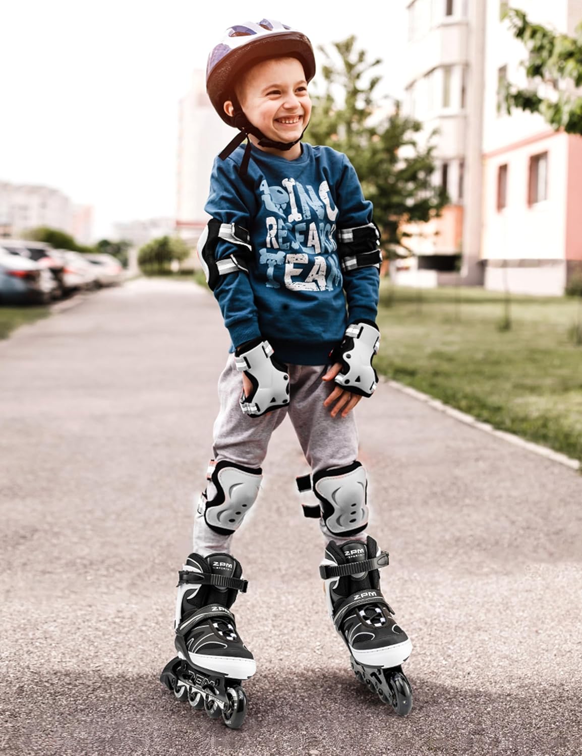 2PM SPORTS Patines en línea ajustables para niños de 4 a 12 años, patines Inlie para niñas y niños de 5 a 8 a 12 años con ruedas de luz completa,