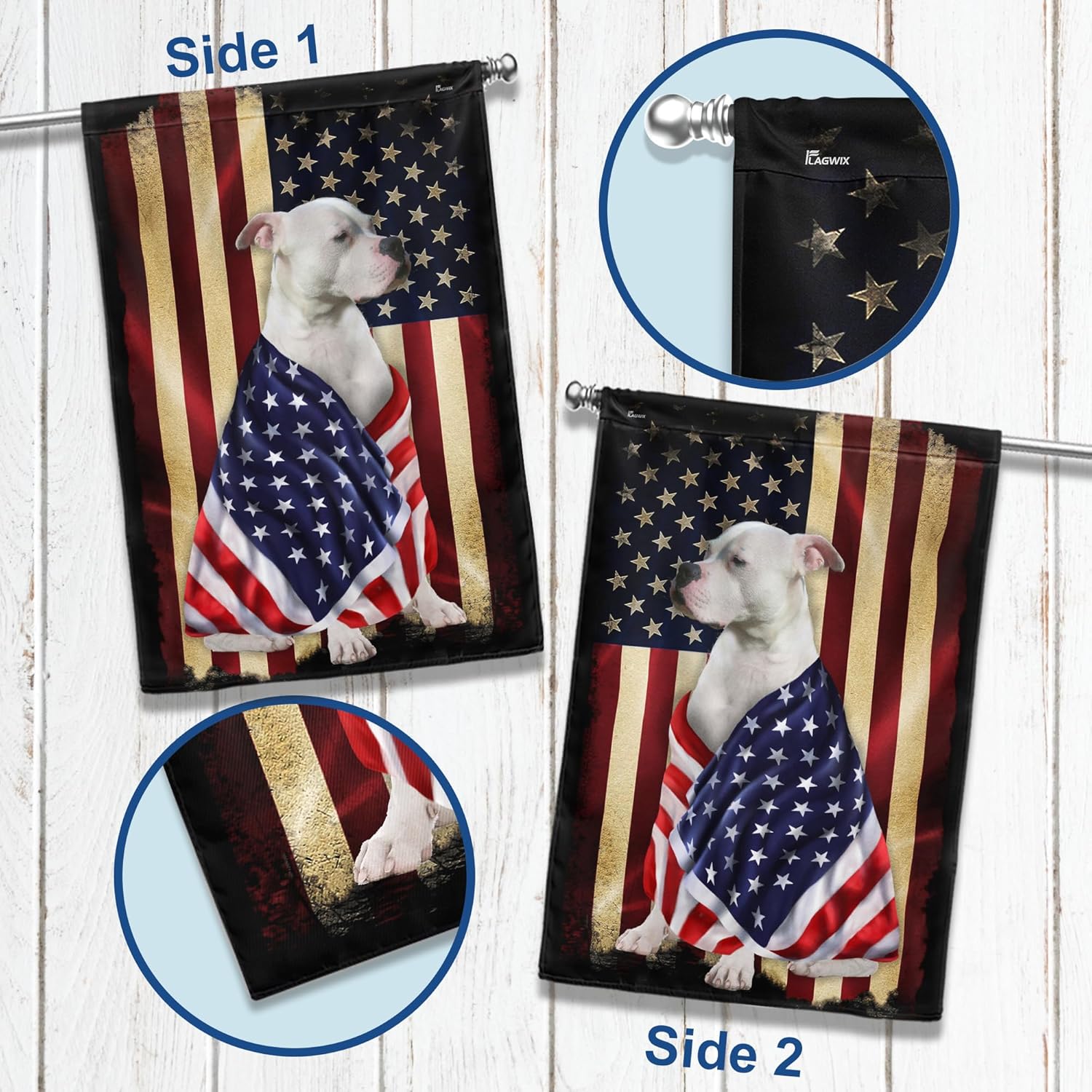 FLAGWIX Banderas de casa de bulldog americano, bandera de decoración de perro, bandera de casa de 30 x 40 pulgadas, decoración para el hogar,