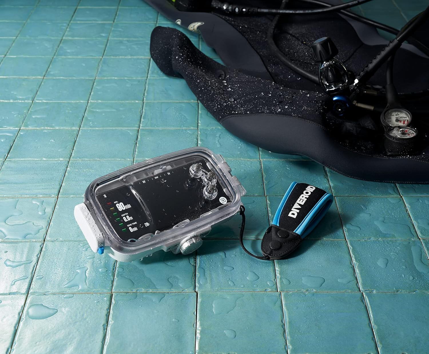 DIVEROID Funda impermeable para teléfono cámara subacuática fácil de usar, computadora de buceo, equipo de buceo todo en uno, tamaño universal