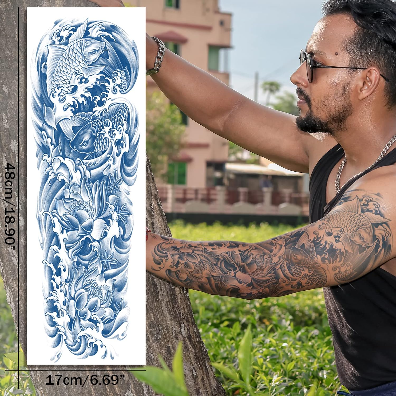 Aresvns Tatuaje de manga semipermanente para mujeres y hombres, tatuajes temporales realistas de brazo completo, impermeable y duradero, regalo de