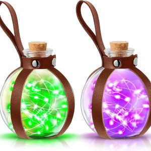 2 botellas de poción de corcho para cosplay, accesorios de mago, pociones de cristal con cinturón de piel sintética, accesorios de bruja, botella de 2 botellas de poción de corcho para cosplay, accesorios de mago, pociones de cristal con cinturón de piel sintética, accesorios de bruja, botella de