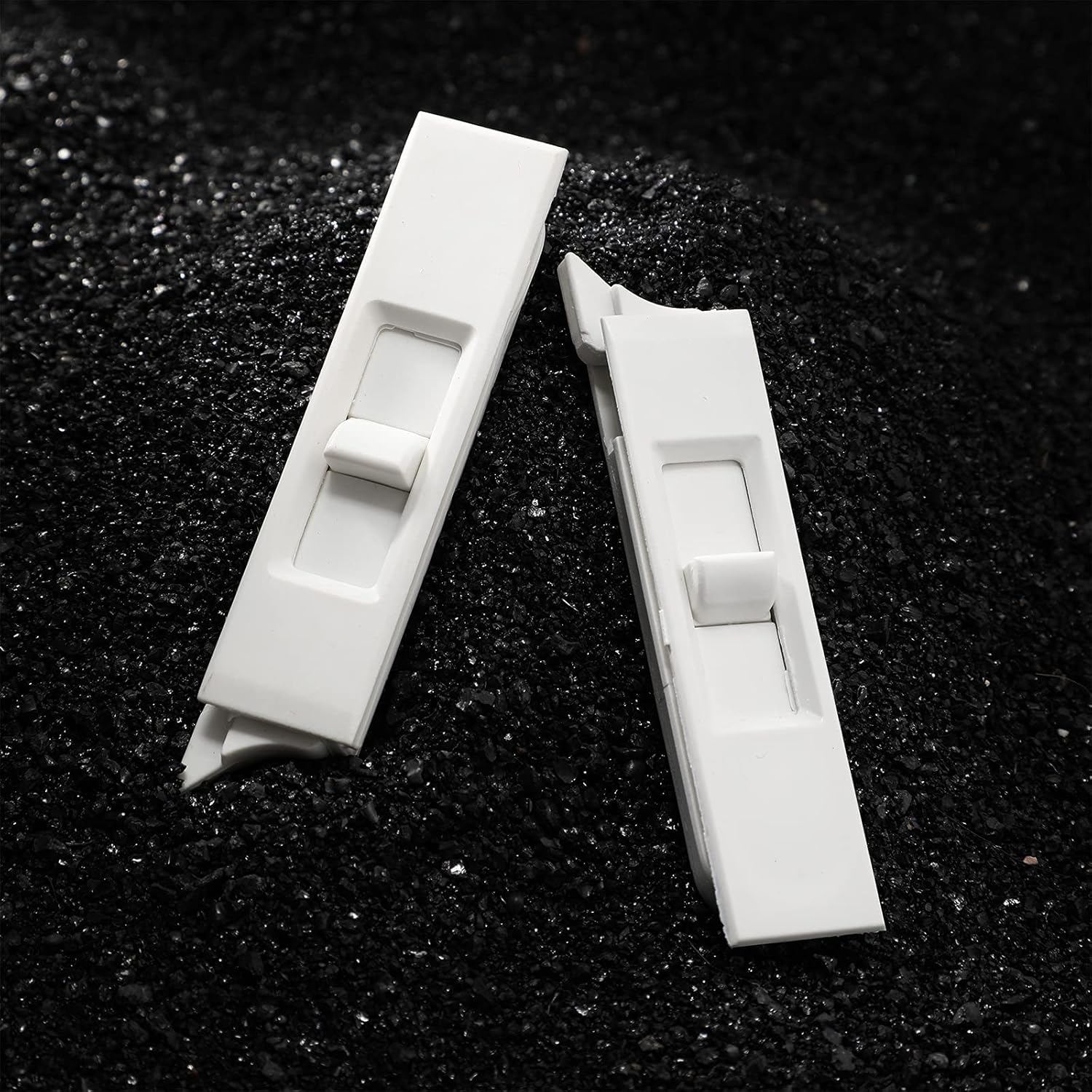 Pares de pestillo inclinable de plástico blanco, pares de pestillo de inclinación para ventana corrediza con resorte para accesorios de ventana del