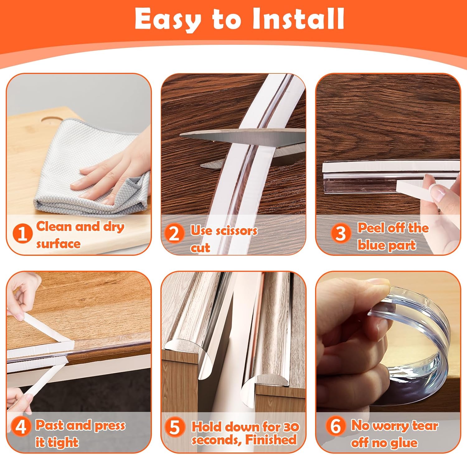 Protector de bordes a prueba de bebés de 10 pies, esquinas y bordes a prueba de bebés, protectores de esquinas para muebles, protectores de esquinas