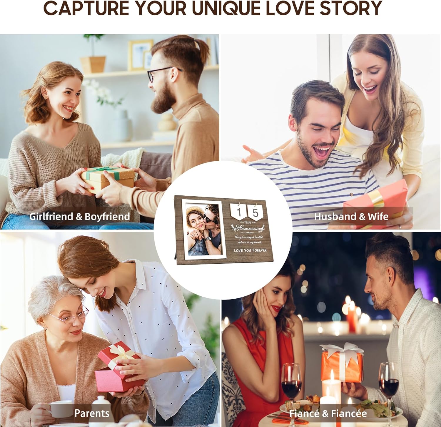Marcos de fotos de aniversario para parejas, marcos de boda personalizados, regalos de despedida de soltera para parejas, regalo de compromiso para