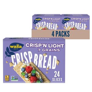 Wasa Crisp’N Light – Pan crujiente de 7 granos, 4.9 onzas (paquete de 4), galletas, sin grasa, sin grasa saturada, 0.00 oz de grasas trans, sin Wasa Crisp’N Light – Pan crujiente de 7 granos, 4.9 onzas (paquete de 4), galletas, sin grasa, sin grasa saturada, 0.00 oz de grasas trans, sin