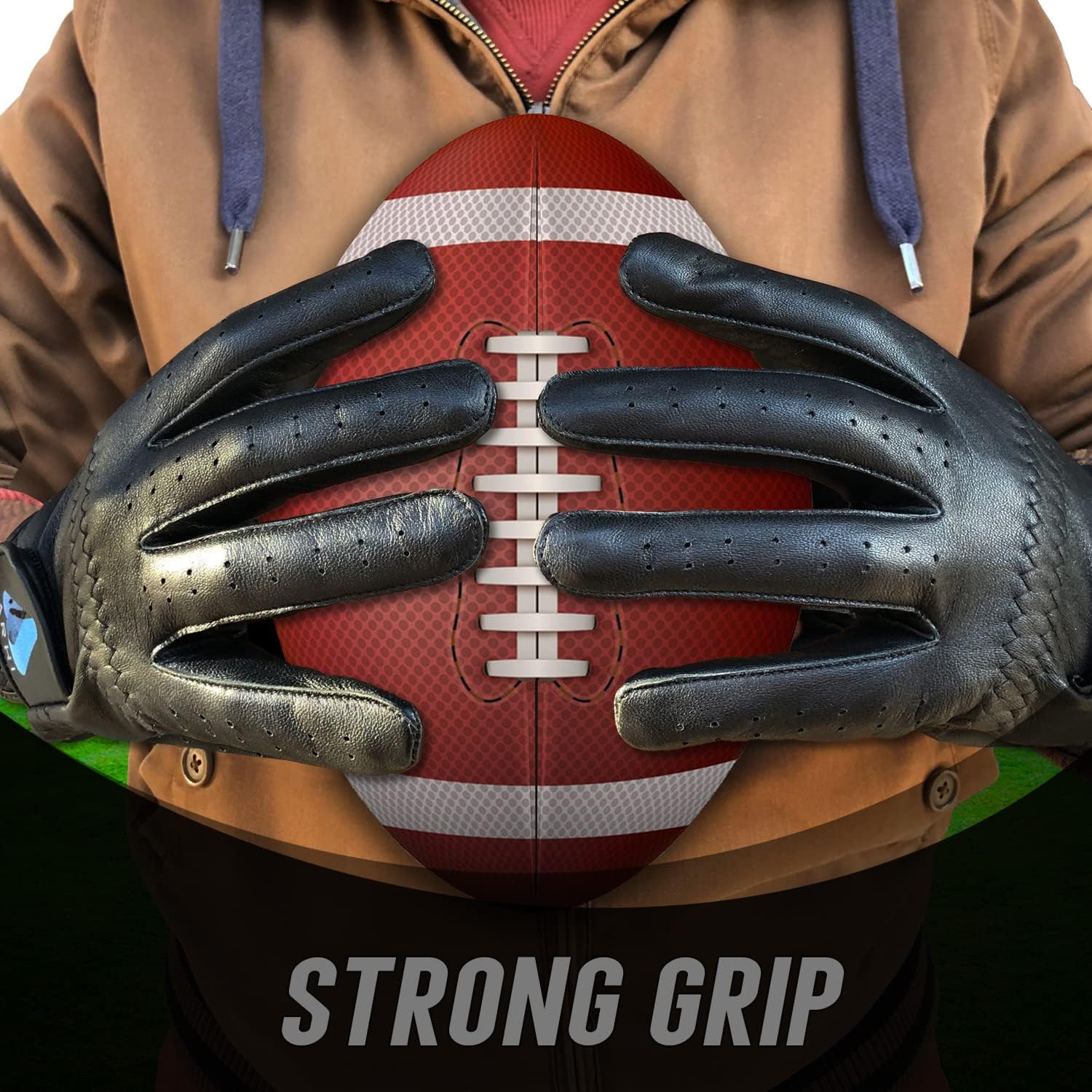 ARHI Guantes de fútbol, rendimiento mejorado y Pro Elite Super Sticky Guantes de fútbol para niños y adultos, agarre de palma de silicona y agujeros