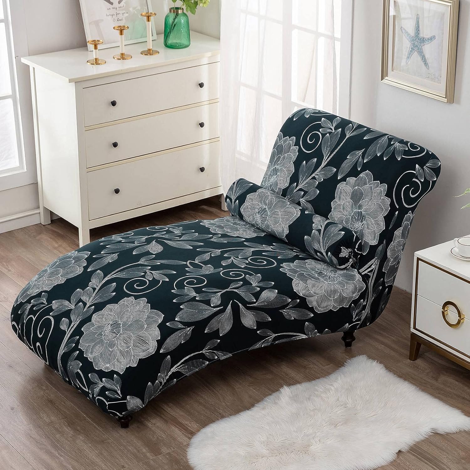 Funda para tumbona sin brazos, funda elástica estampada para sofá reclinable para sala de estar #3, talla única