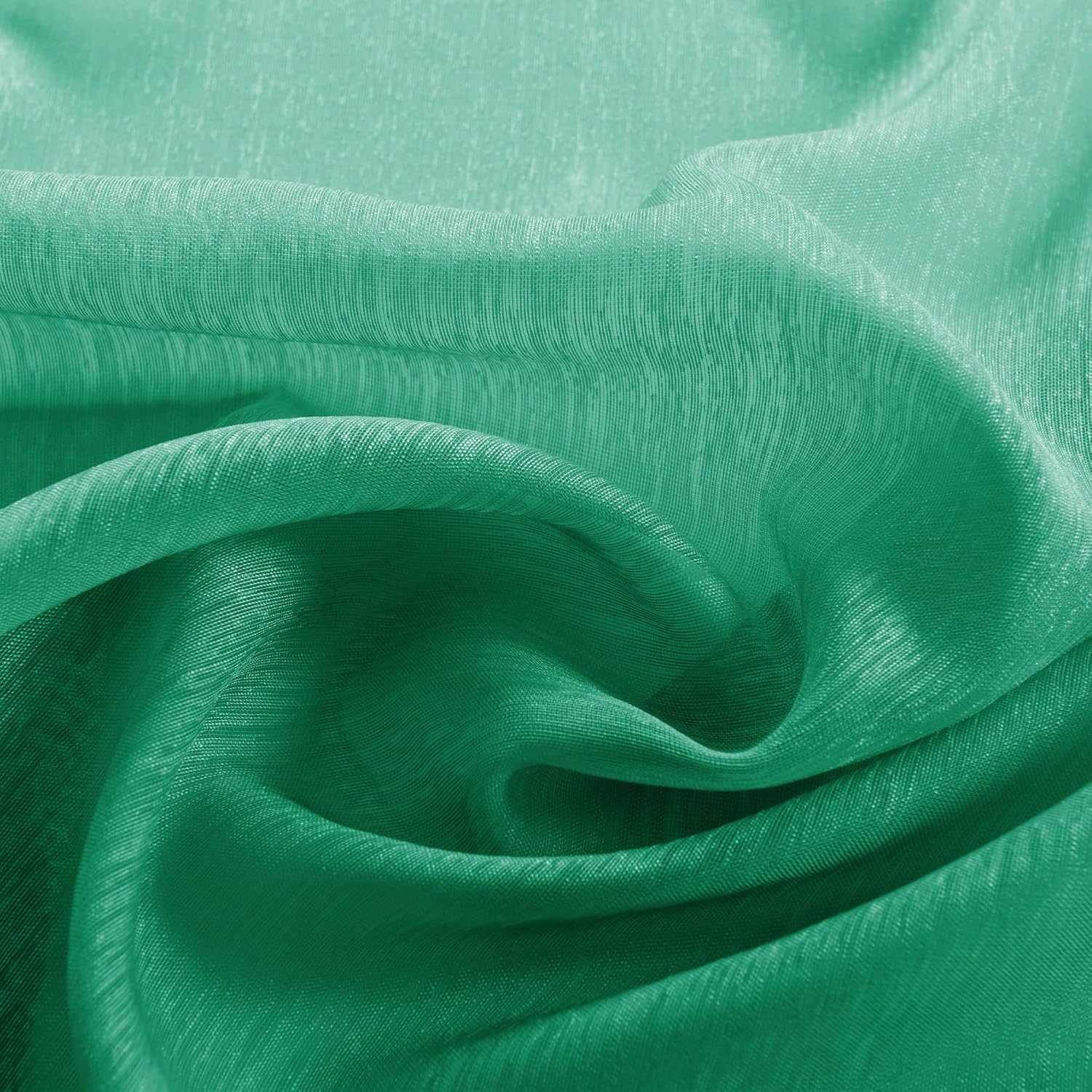 KOUFALL Cortinas traslúcidas verdes de 84 pulgadas de largo para sala de estar, juego de 2 paneles de cortinas de Navidad con ojales para decoración