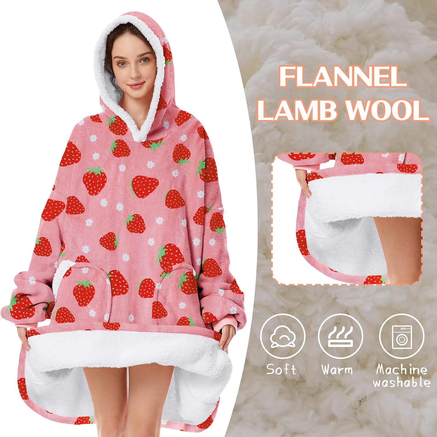 Zando Manta con capucha 2024, manta para niños y adultos, regalo cómoda, sudadera con capucha de gran tamaño, forro polar Sherpa