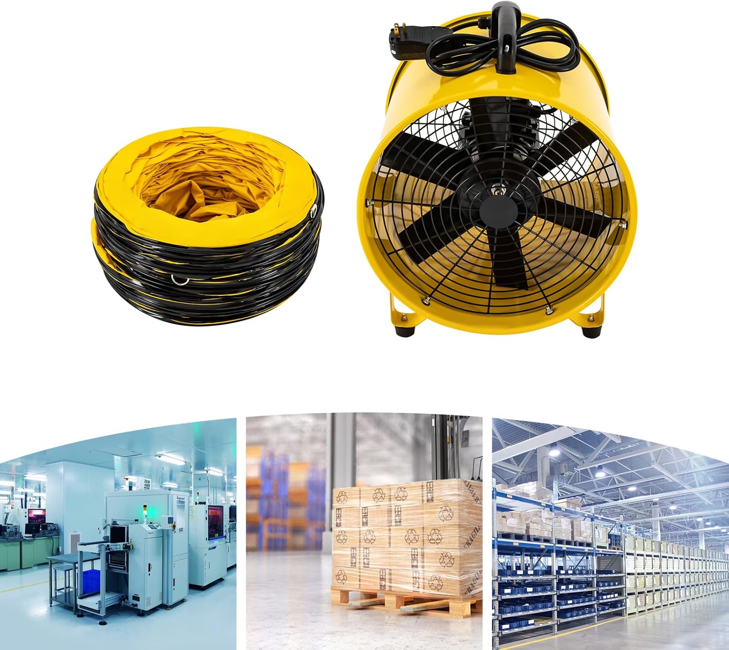 GDNTMU Ventilador de ventilación de escape portátil, cabina de pintura, soplador utilitario, 1100 W, 2160 y 3178 CFM, ventilador de alta velocidad