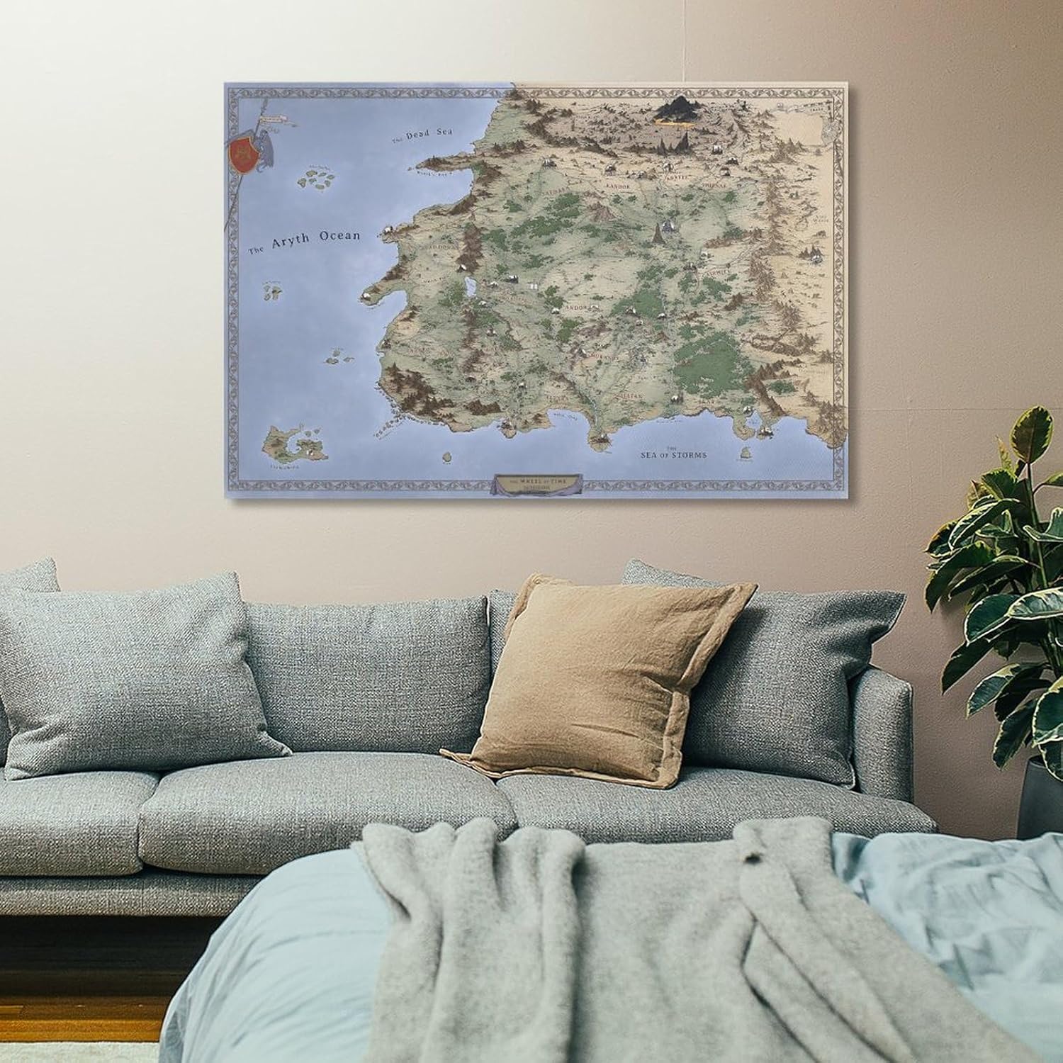 Póster de mapa de la rueda del tiempo, impresión de mapa de Westland, regalo para fanáticos, póster de Aes Sedai, póster de lienzo de la rueda del