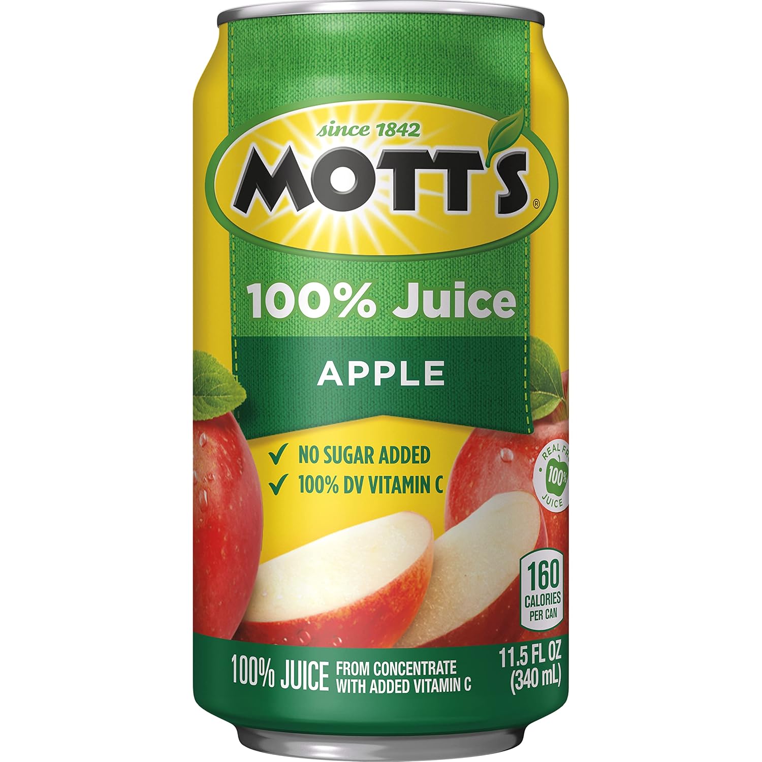 Mott’s Jugo de manzana 100% original, lata de 11.5 onzas líquidas