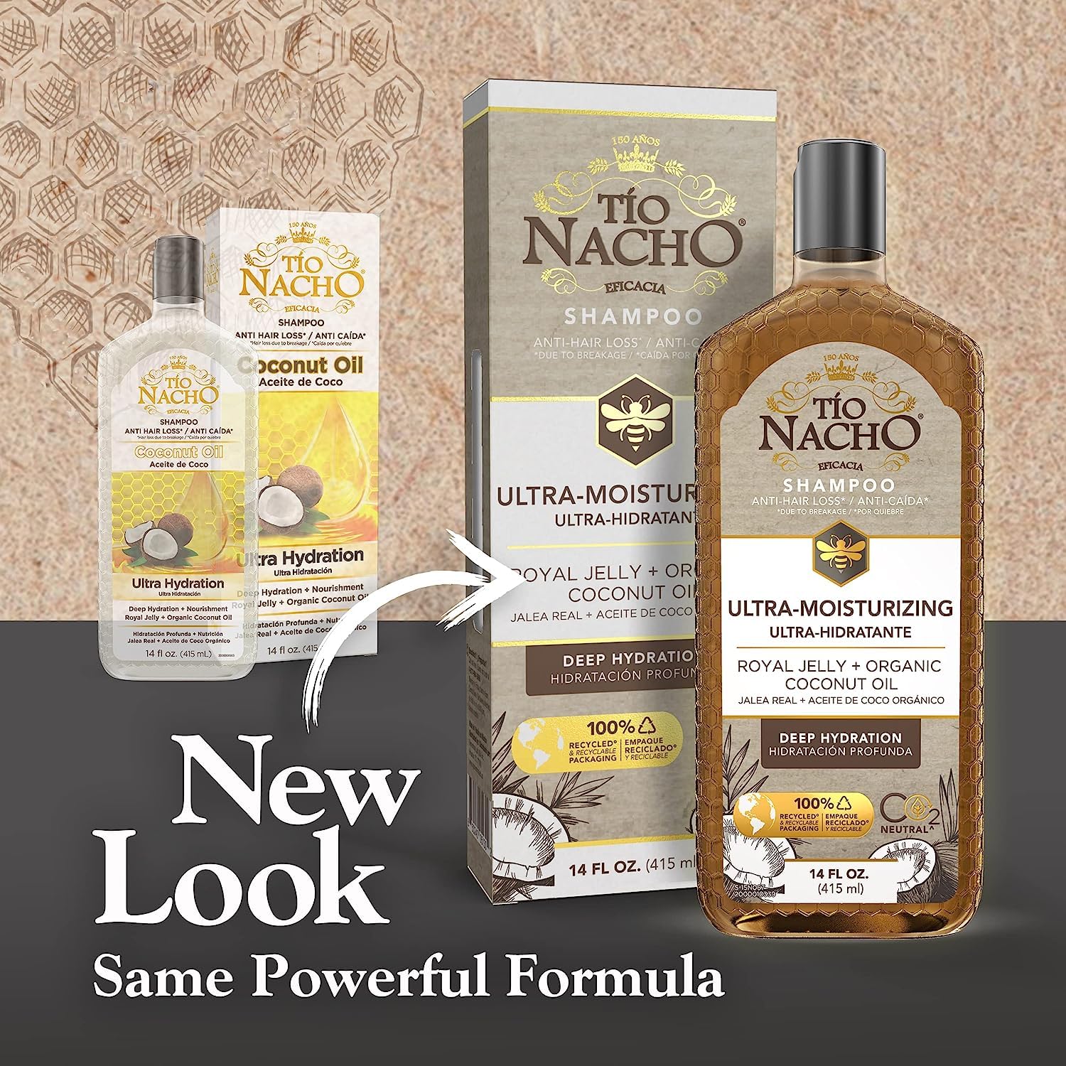 Tío Nacho Coco Champú + Acondicionador. Kit Tio Nacho Ultra Hidratante 14 Fl Oz