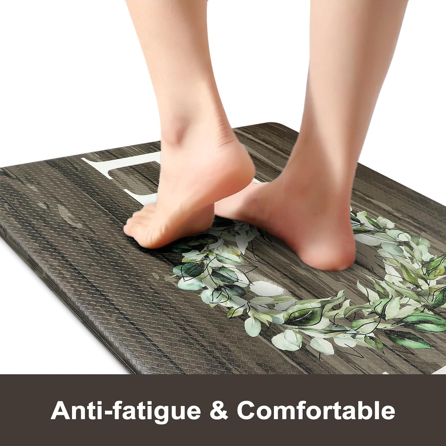 Collive Juego de 2 tapetes de cocina acolchados antifatiga, antideslizantes, impermeables, alfombras de cocina y corredores de cocina para piso,