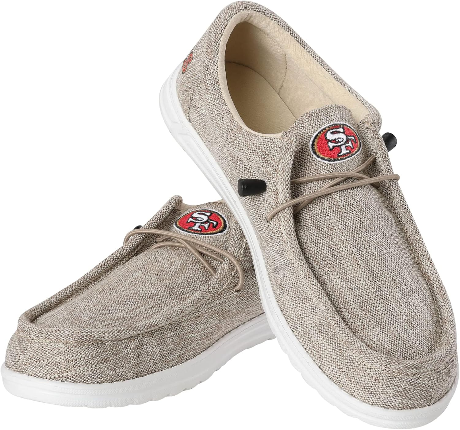 FOCO Men’s NFL Team Logo Lightweight Loafers Lace Up Cotton Knit Shoes