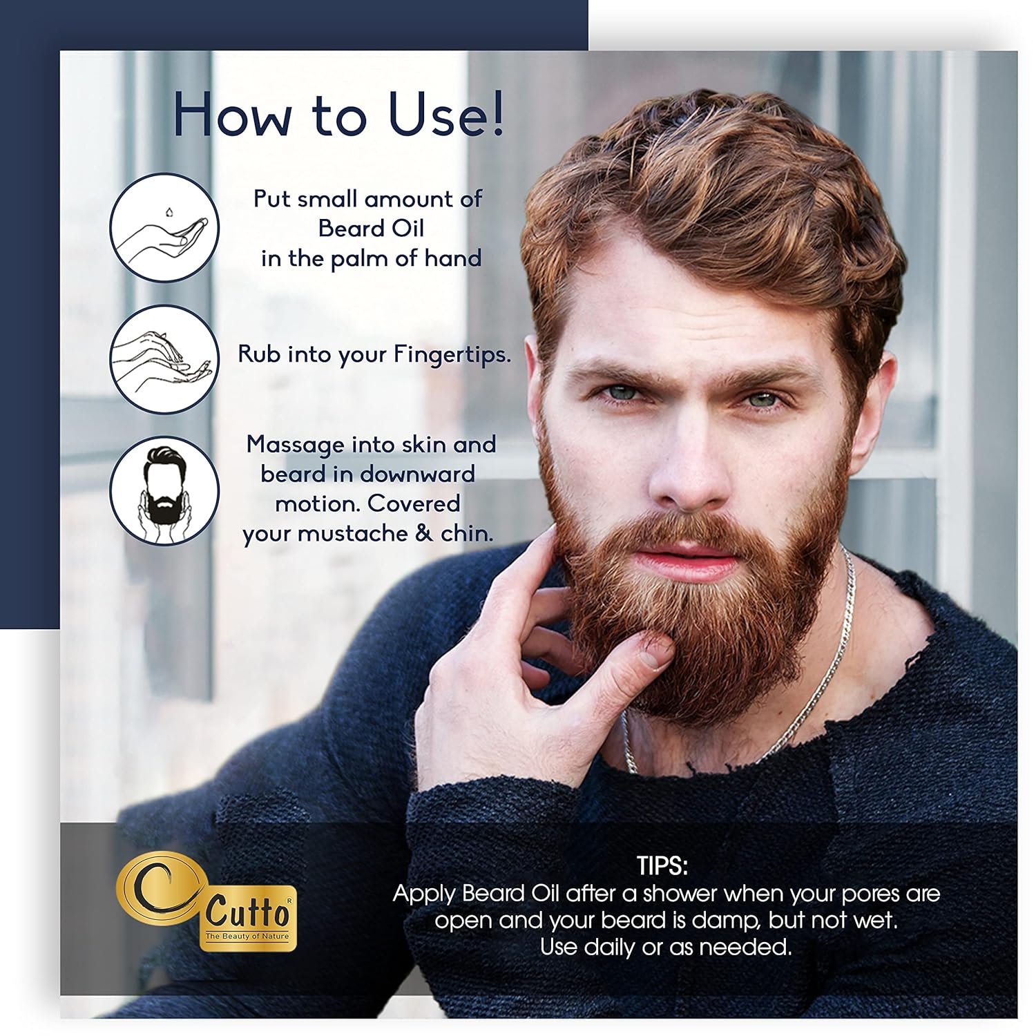 Aceite para barba  2.03 Fl.oz60 ML I Único para caballero I Mejor para estilizar modelado y crecimiento Bigote I Nutrir, humectar y acondicionar la