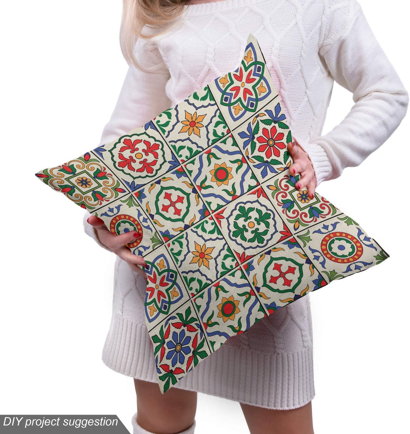 Ambesonne – Tela multicolor con estampado digital por yarda