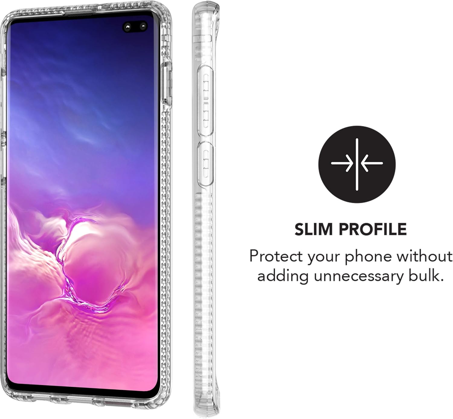 Tech21 Funda protectora para Samsung Galaxy S10 Plus, contraportada ultrafina con protección BulletShield – Transparente puro