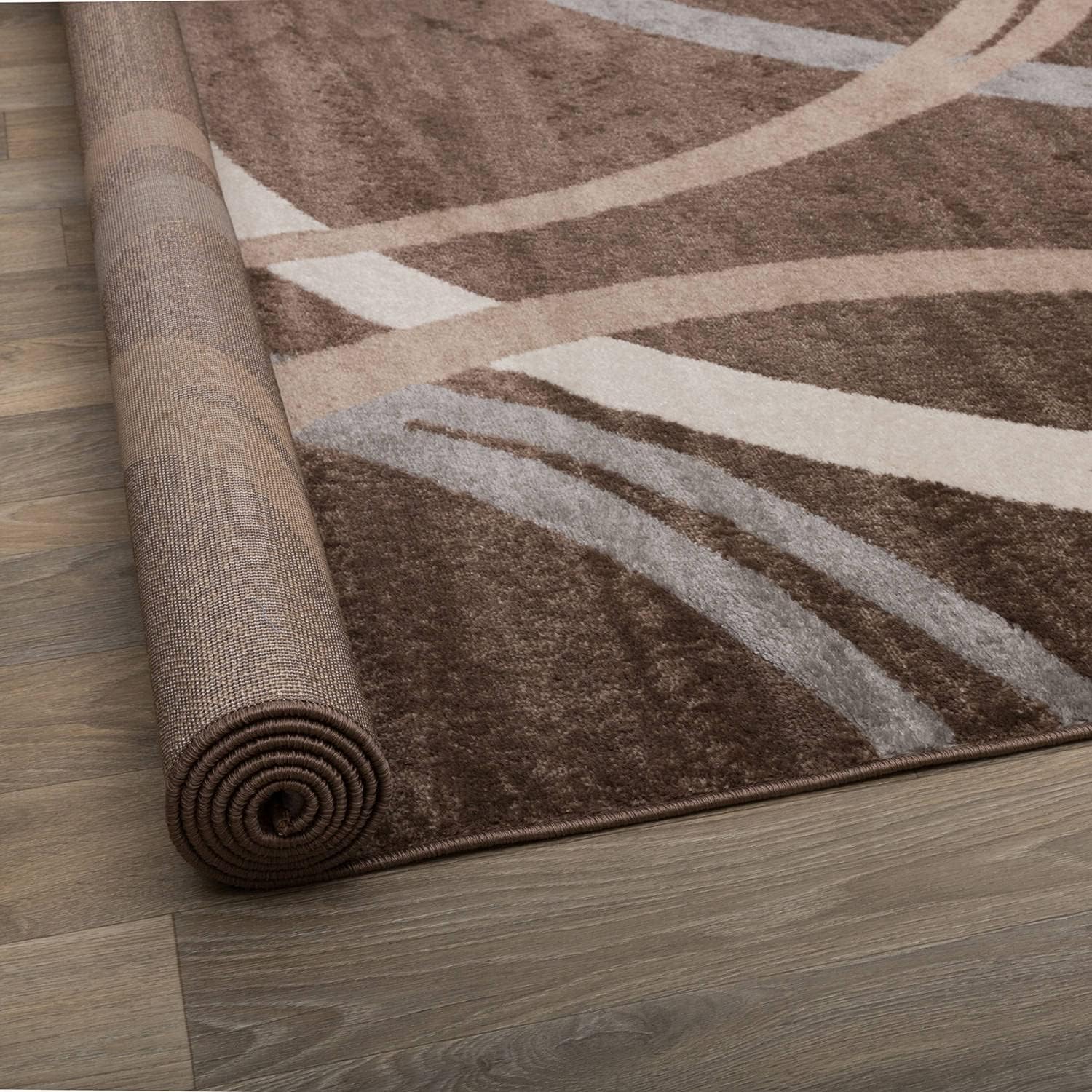 Rugshop – Alfombra moderna con diseño de círculos ondulados
