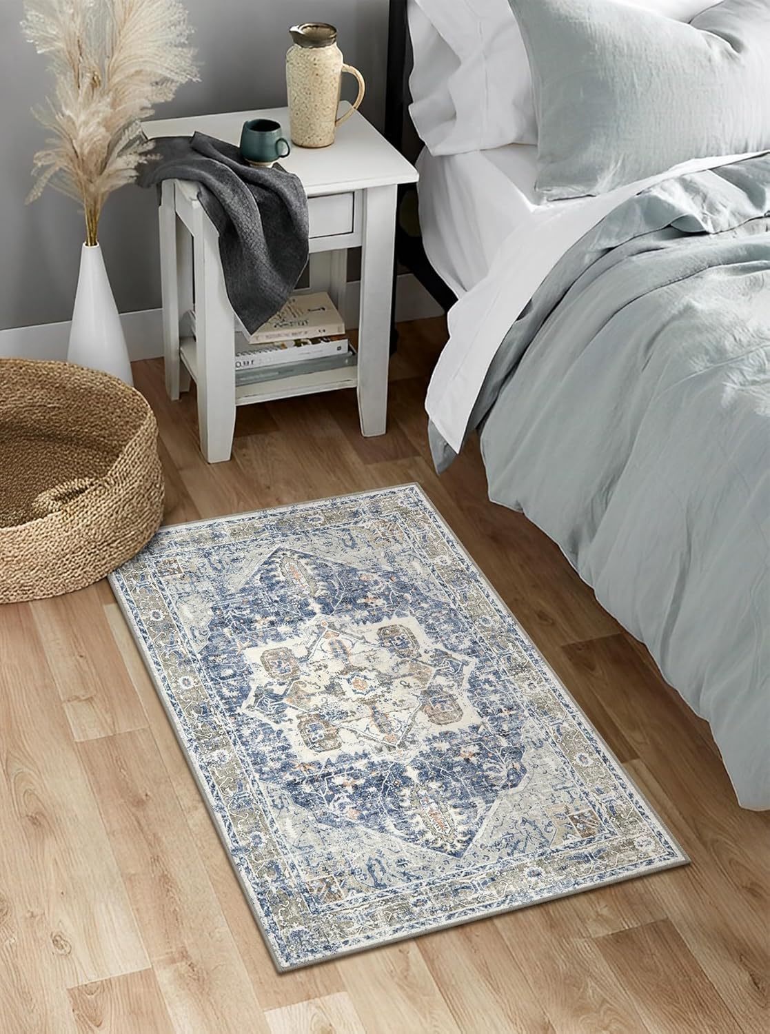 Lahome Alfombras bohemias para puerta de entrada interior, 2 x 3, lavables, antideslizantes, alfombras pequeñas para dormitorio, alfombras de cocina