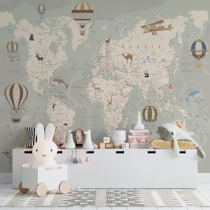 Papel tapiz para habitación de niños Papel tapiz de mapa del mundo con animales Papel tapiz para guardería pelar y pegar Murales de pared para Papel tapiz para habitación de niños Papel tapiz de mapa del mundo con animales Papel tapiz para guardería pelar y pegar Murales de pared para