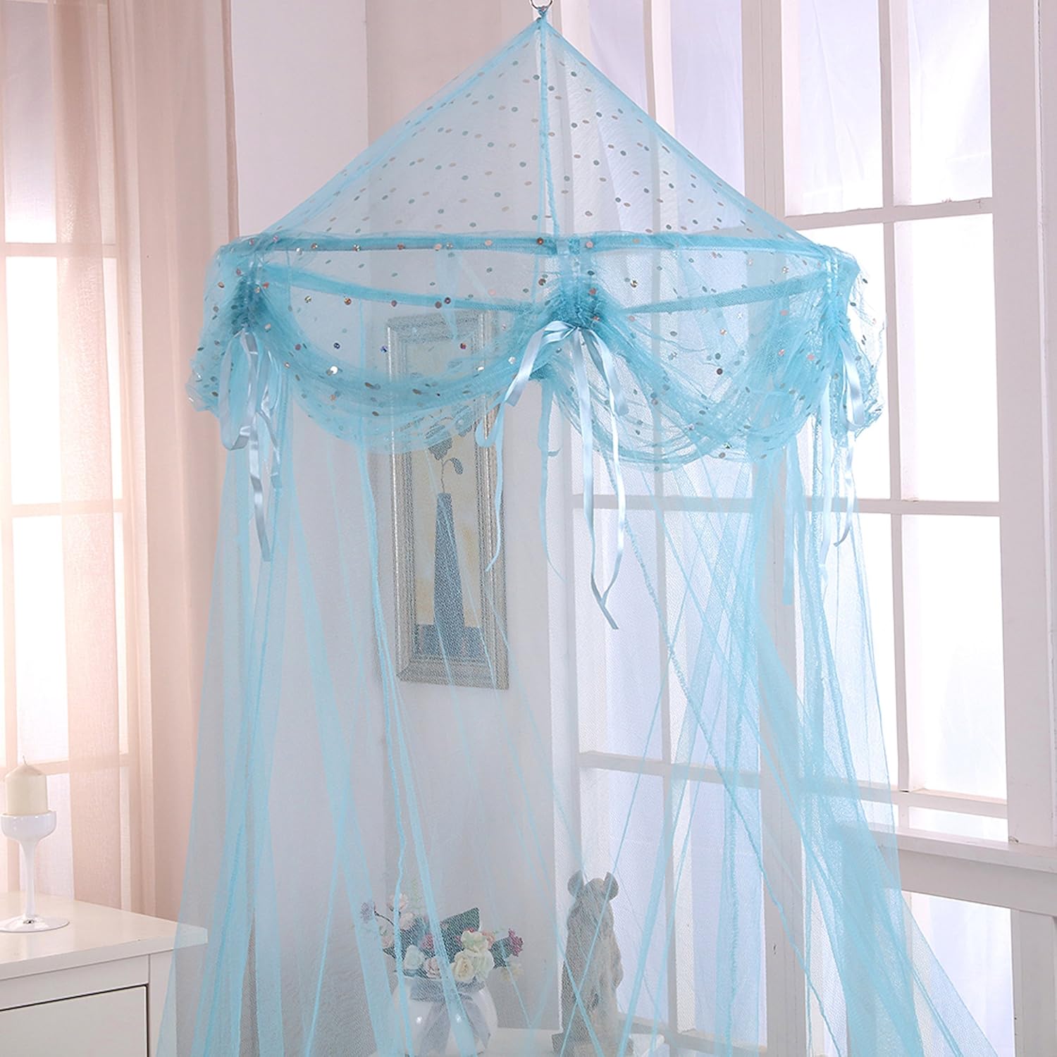 Cotton Loft Buttons and Bows – Toldo de cama plegable para niños, tamaño único, color azul