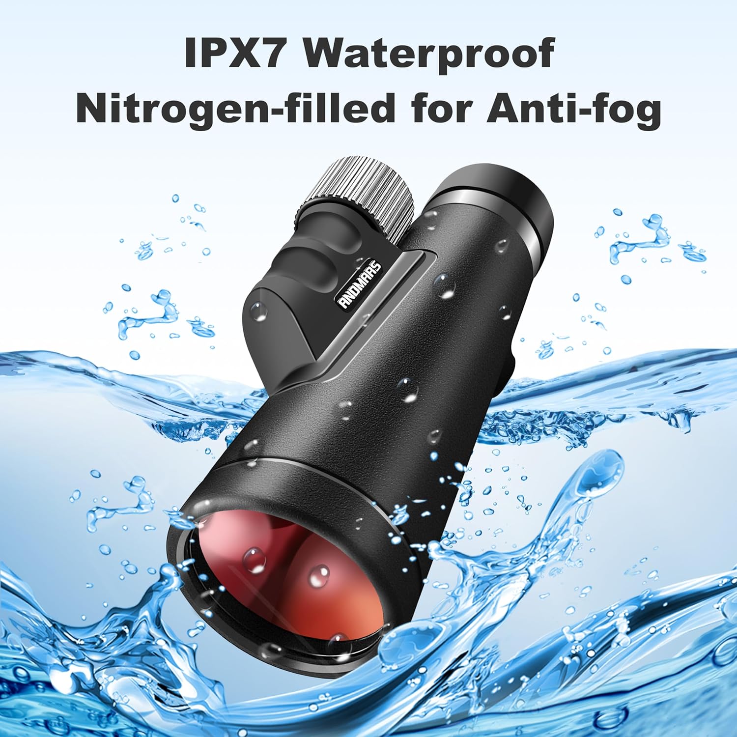 Nuevo monocular Andmars de 12 x 56 ED de alta potencia para adultos. Telescopio impermeable con caja, adaptador de teléfono y trípode. Revestimiento