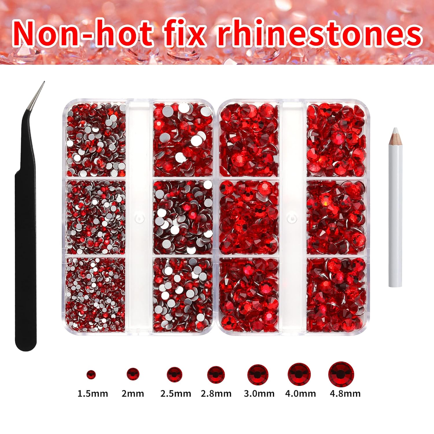 Juego de 3300 diamantes de imitación para uñas, arte de uñas, artesanías, cristales de decoración de vidrio, juego de diamantes de imitación AB con