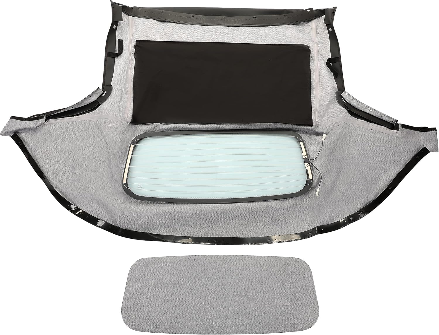 HECASA Parte superior suave convertible compatible con Mazda Miata 1990-2005 con ventana transparente de vidrio calentado, vinilo negro