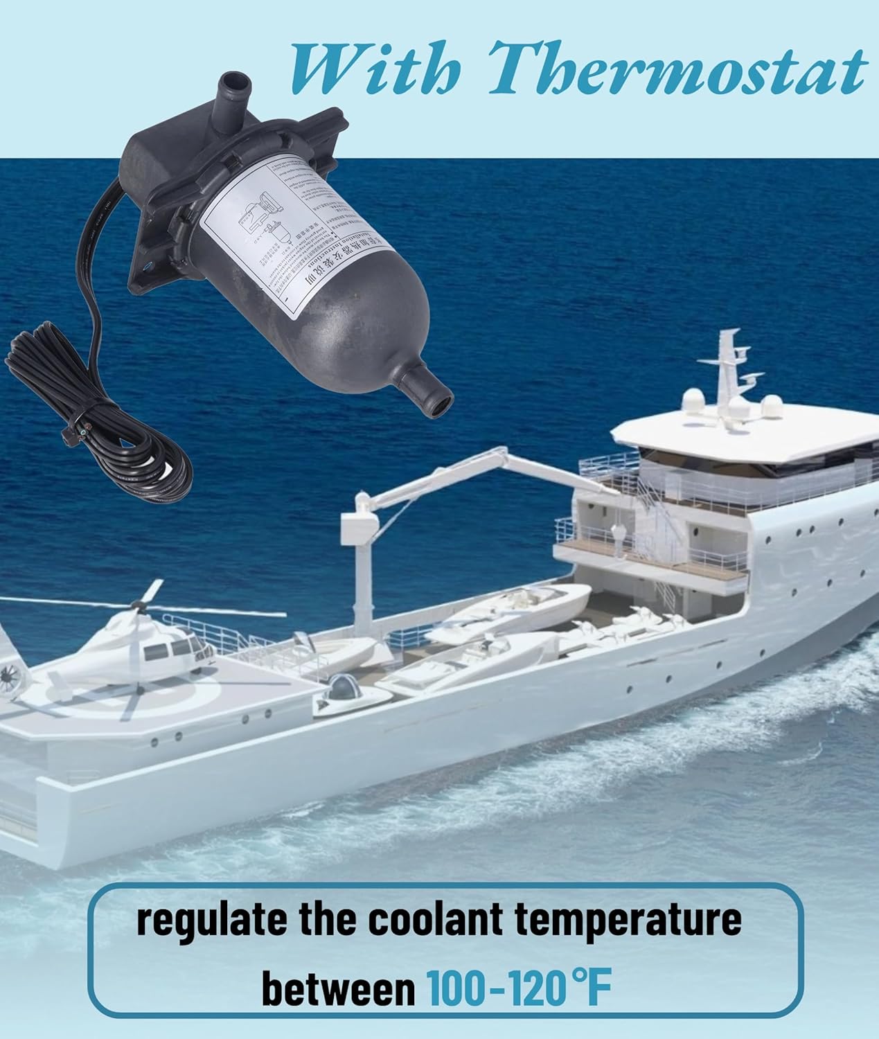 Calentador de motor, generador de circulación automática refrigerante precalentador con termostato, aleación de aluminio de 120 V, 500 W, 0-2.5 L de