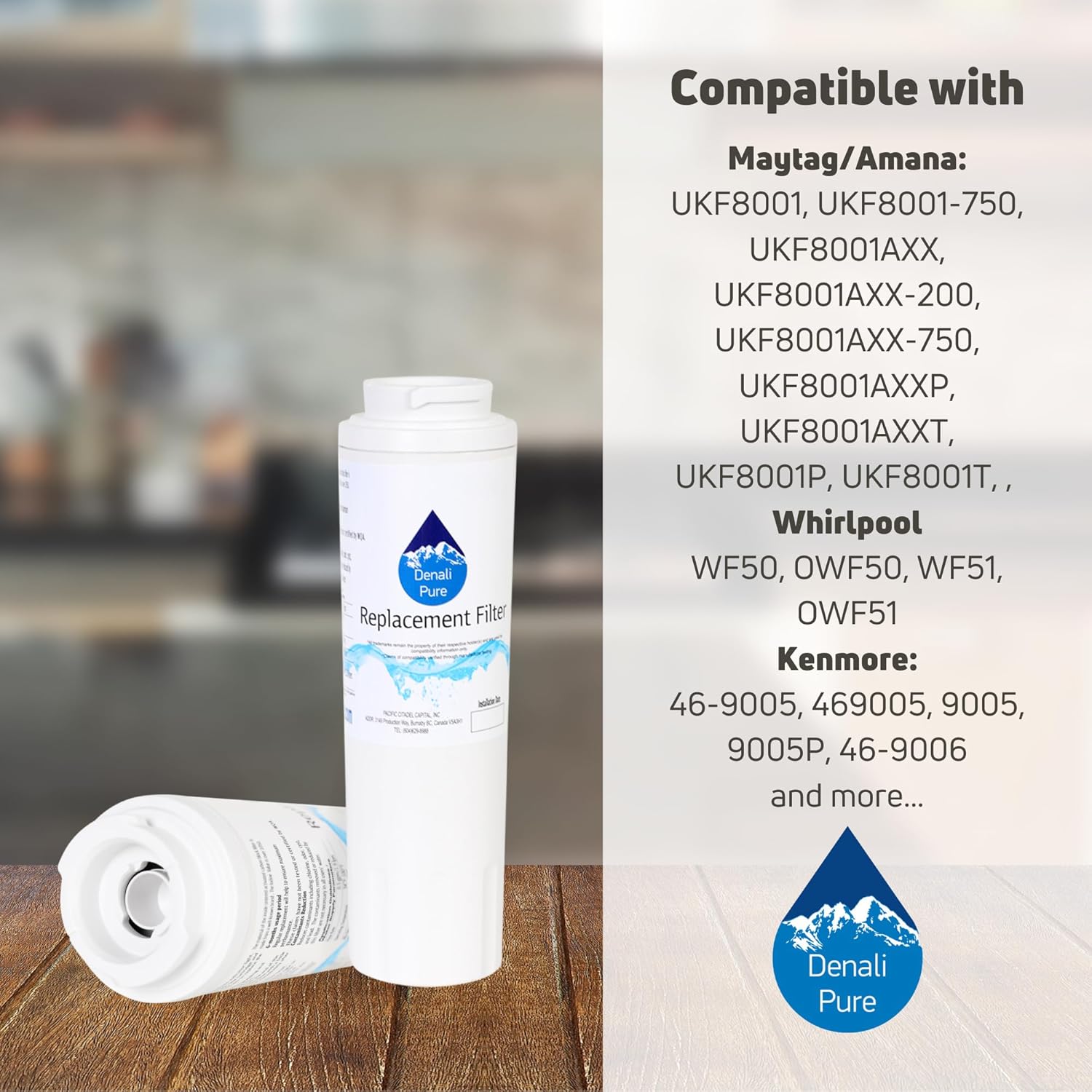 2-Pack Sustitución Whirlpool gi5svaxvb00Filtro de agua para nevera (Compatible Cartucho de filtro de agua para nevera Whirlpool 4396395