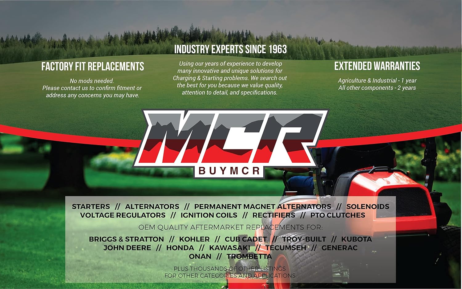 MCR – Nuevo arrancador compatible con Briggs 691564 639469 808016 Deere Toro 12V 15 dientes –