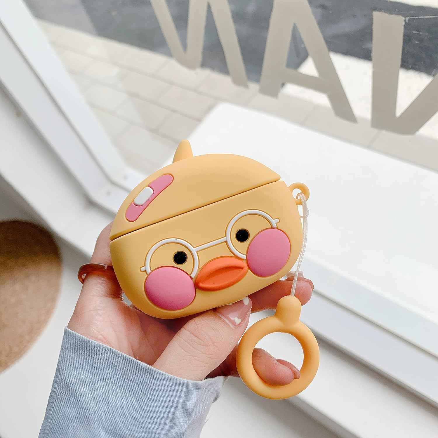 Compatible con Beats Studio Buds 2021 Duck Case Cover Accessories Silicone Skin 3D Cool Cute Cartoons Case con llavero para mujeres, niñas, hombres