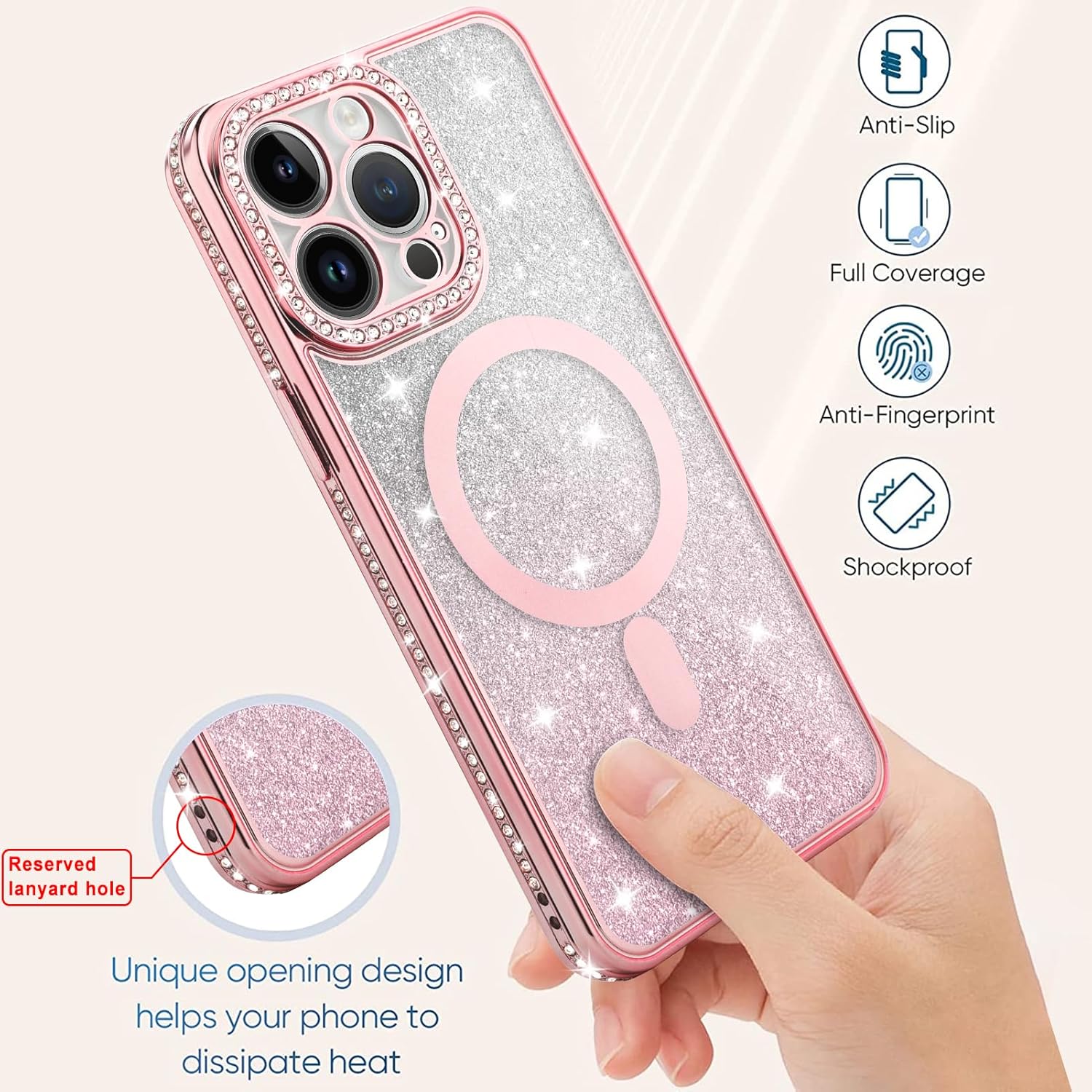 ZIYE Funda magnética para iPhone 13 Pro Max de 6.7 pulgadas, TPU suave a prueba de golpes, funda protectora de lente de cámara completa para iPhone