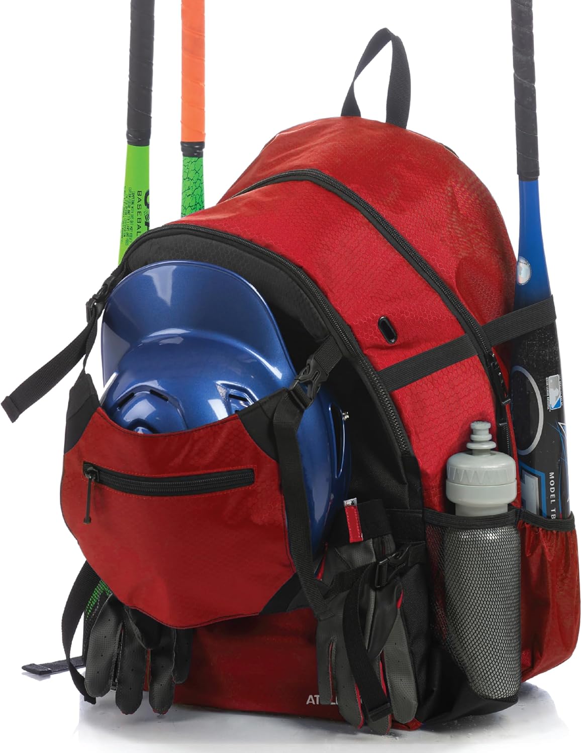 Athletico Advantage Bolsa de béisbol  Mochila de béisbol con soporte externo para casco para béisbol, T-Ball y Softbol Equipo y equipo para jóvenes