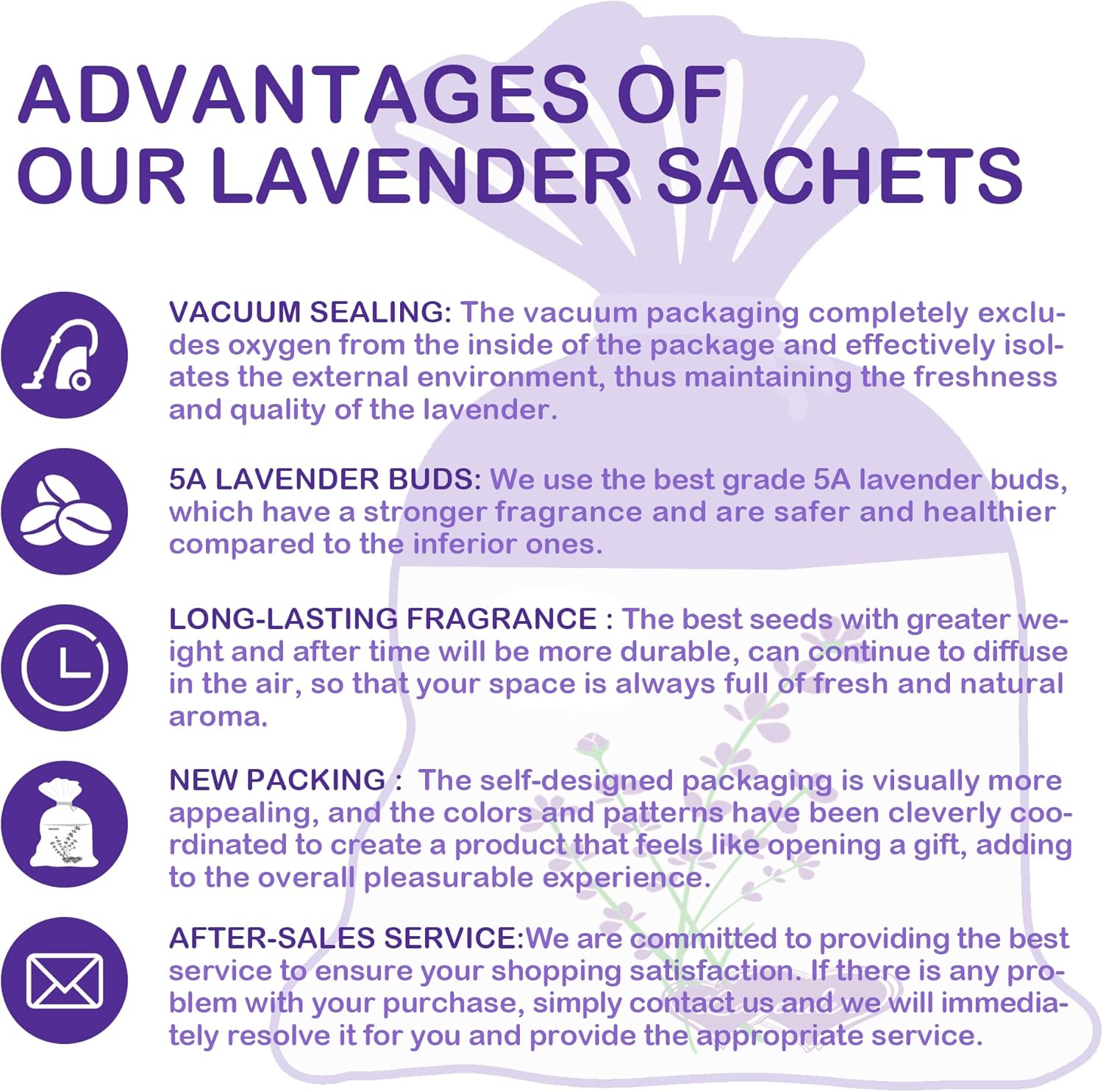 Bolsas de lavanda, 5 paquetes para cajones y armarios en cualquier lugar, flores de lavanda secas de 0.65 onzas por selección, aromas frescos de