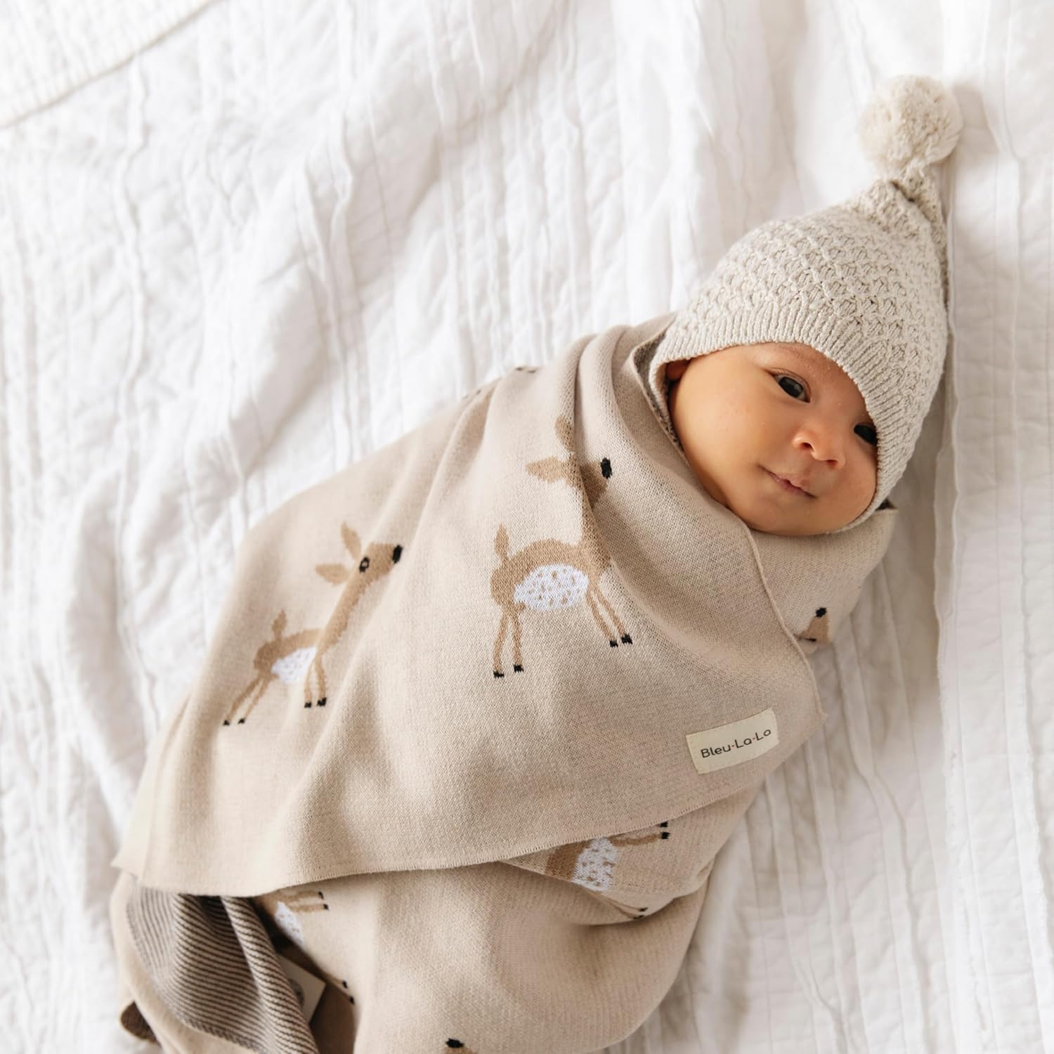 Manta de punto para bebé, 100% algodón, suave, acogedora, para envolver cuna, manta de regalo para recién nacidos, bebés, niños pequeños, unisex