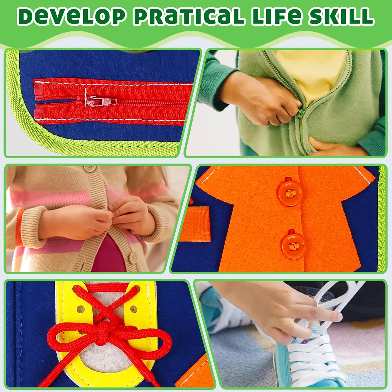 Busy Board Montessori – Juguetes para niños pequeños de 1, 2, 3, 4 años, regalo para niños y niñas, juguetes educativos de aprendizaje para bebés de