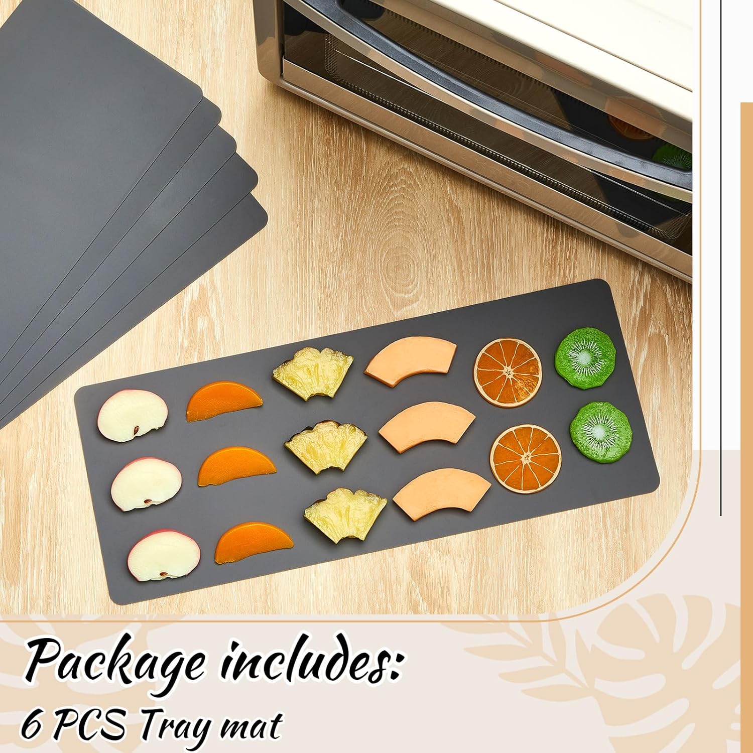 Suclain 6 alfombrillas de silicona compatibles con Harvest Right Freeze Dryer Accesorios para liofilización, bandejas medianas, forros de secado