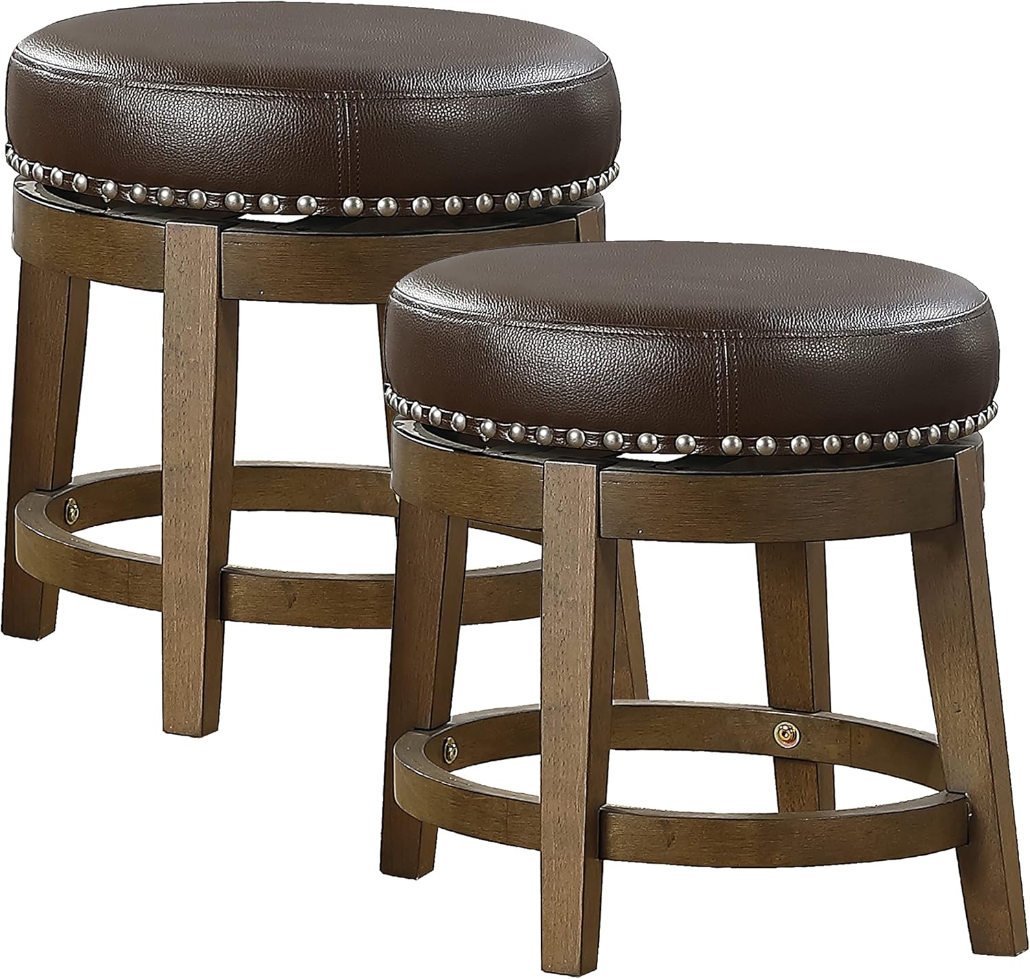 Lexicon Kenmare Taburete giratorio de comedor (juego de 2), 18″ SH, marrón