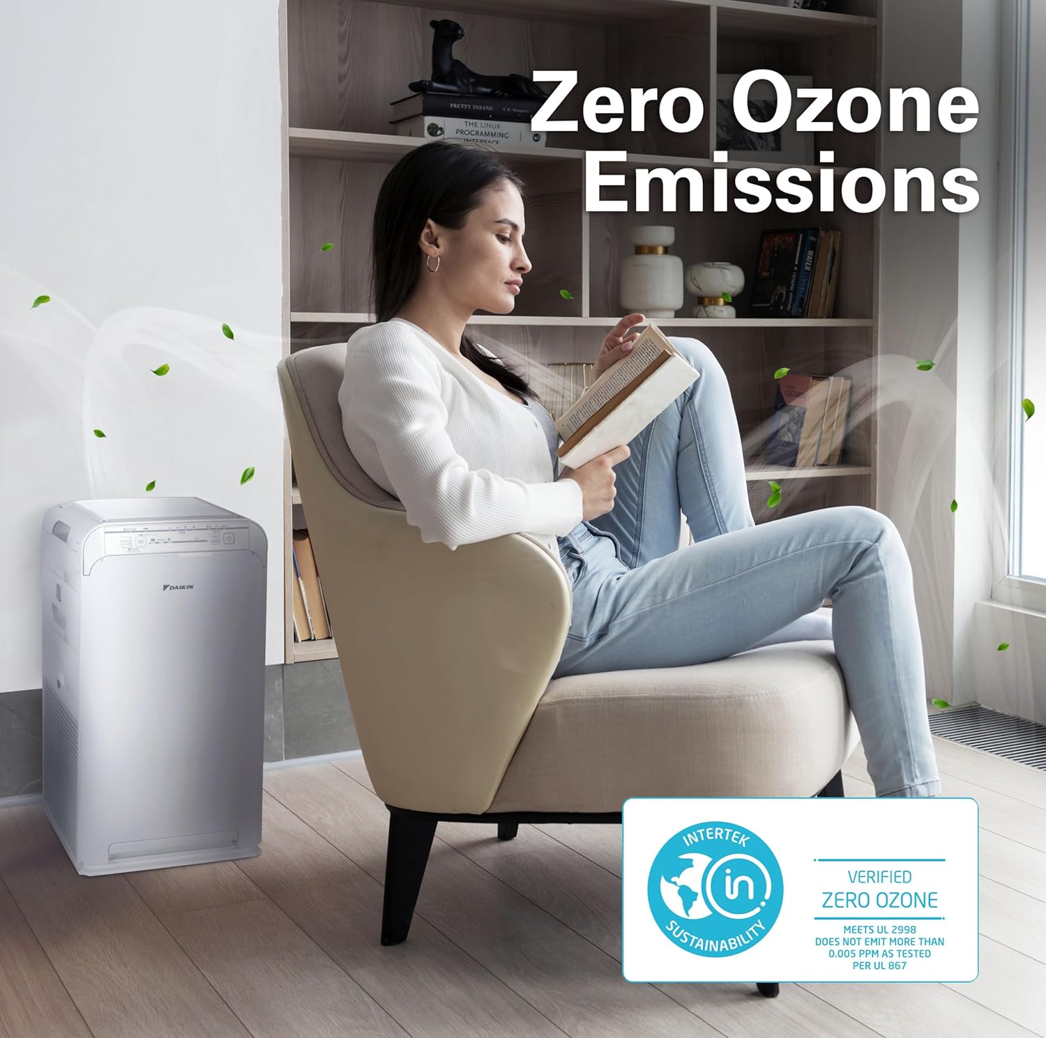 DAIKIN Purificador de aire de habitación, purificador de aire HEPA, purificador de aire con filtro HEPA, filtro de carbón activado, prefiltro y luz