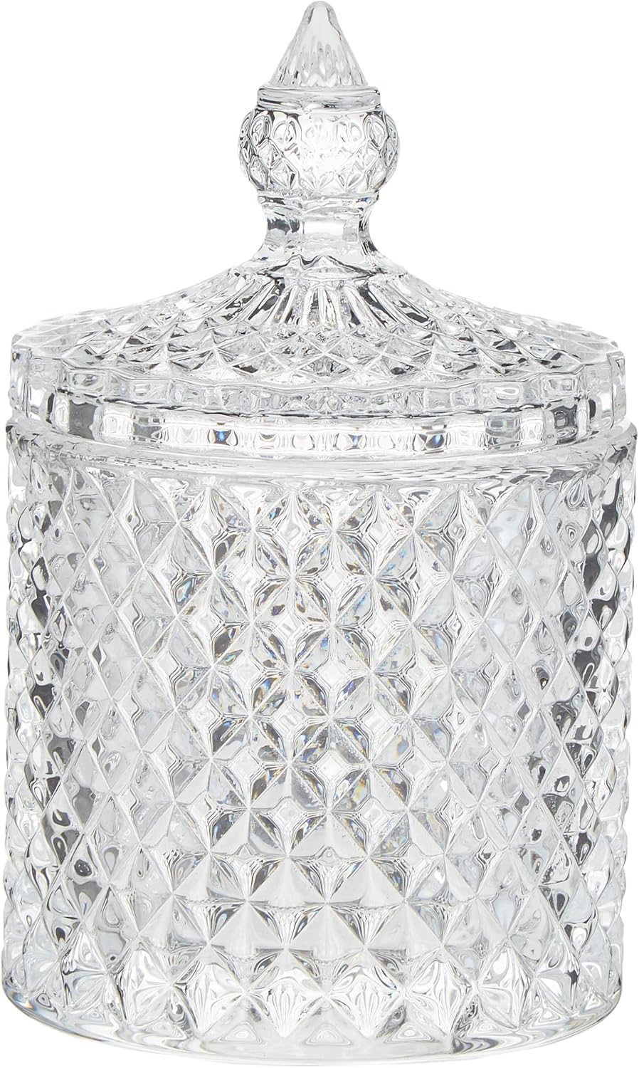 Tarro decorativo para dulces de mariposa para el hogar, recipiente de almacenamiento de bufé de dulces, tarro facetado de diamante de cristal